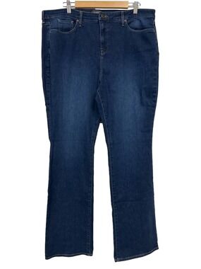 NYDJ Barbara Bootcut Jeans Size 18Tall Lift Tuck Dark Wash Flattering Classic